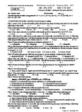 Đề kiểm tra học kì II môn Hóa học Lớp 11 (Cơ bản) - Mã đề 485 - Năm học 2016-2017 - Trường THPT Nguyễn Đình Chiểu